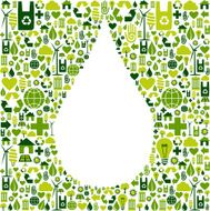 Water drop symbol with eco friendly icon