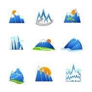 Mountains icons set