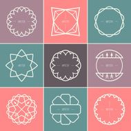 Set of outline emblems and badges N3