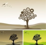 Gears Tree and Birds