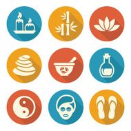 Spa icons in flat style
