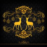 Gold Frame with Reindeer