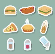 fast food icons sticker