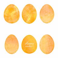 Set of watercolor eggs Easter design elements N8