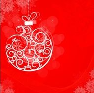 Christmas banner with delicate ball