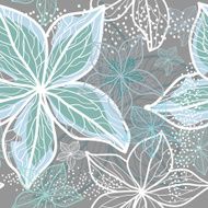 Winter white flower pattern vector N2