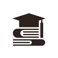 Graduation Cap and books Education symbol N2