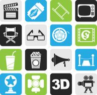 Silhouette Cinema and Movie icons N2