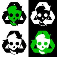 Recycling icon collection with skulls