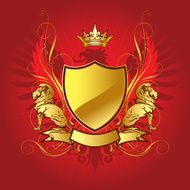 Gold heraldry shield