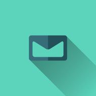 Blue envelope icon Flat design