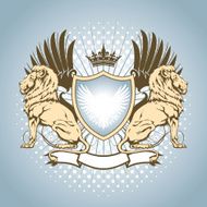 Heraldry shield with lion