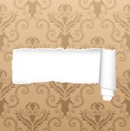damask pattern with ripped copy-space