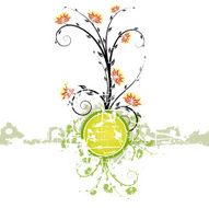 Grunge floral background N45