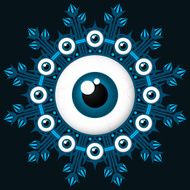 Eyeball design element wreath