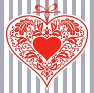 Red heart with filigree N2