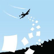 Airplane flyering leaflets