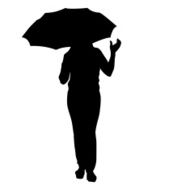 Silhouette of girl with an umbrella N2