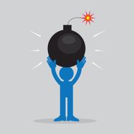 Figure Holding Bomb