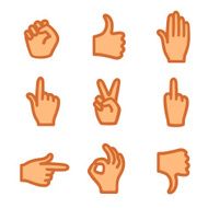Hand gestures icons
