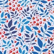 Seamless pattern with leaves and berries N5