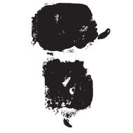 Splash blot banner set in black on white abstract watercolor N33