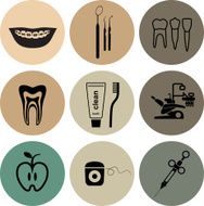 Dental icons in color