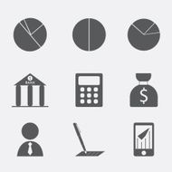 Financial analytical icons with graphs N2