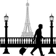 Business man traveling on business trip in Paris