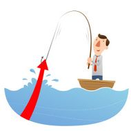man with Stocks rise
