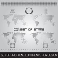 Set of halftone continents for design N2