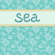 Sea banner with marine life N2