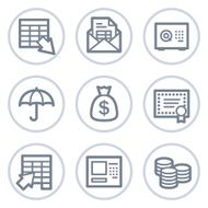 Banking web icons white circle series