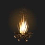 bonfire on black background
