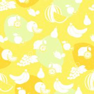 fruit white silhouette seamless pattern N3