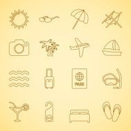 Generic travel iconset contour flat