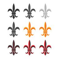 Fleur De Lis Royal Symbol Set Vector