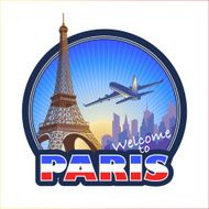 Paris travel emblem 2