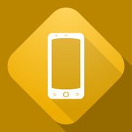 Vector icon of Smart Phone with a long shadow