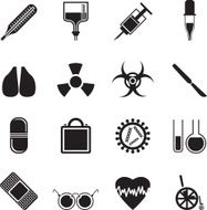 Silhouette collection of medical themed icons