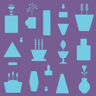 Abstract seamless pattern with flower pots in vector N8