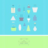 Pattern with flower pots in vector N2