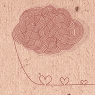 Vintage card with hearts of the filaments