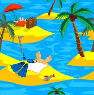 Rest on the sea Summer journey Seamless