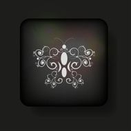 vector butterfly icon on black Eps10