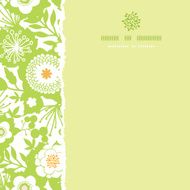Green and golden garden silhouettes square torn seamless pattern background N2
