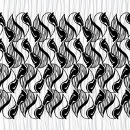 Seamless monochrome pattern with abstract horse heads