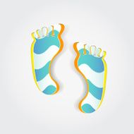 Two Paper Footprint isolated on white - vector N6