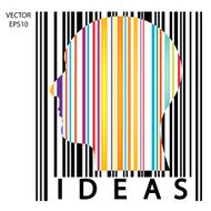 Silhouette of a head with bar code N9