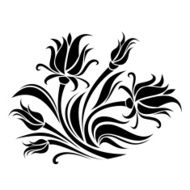 Black silhouette of flowers Vector illustration N11